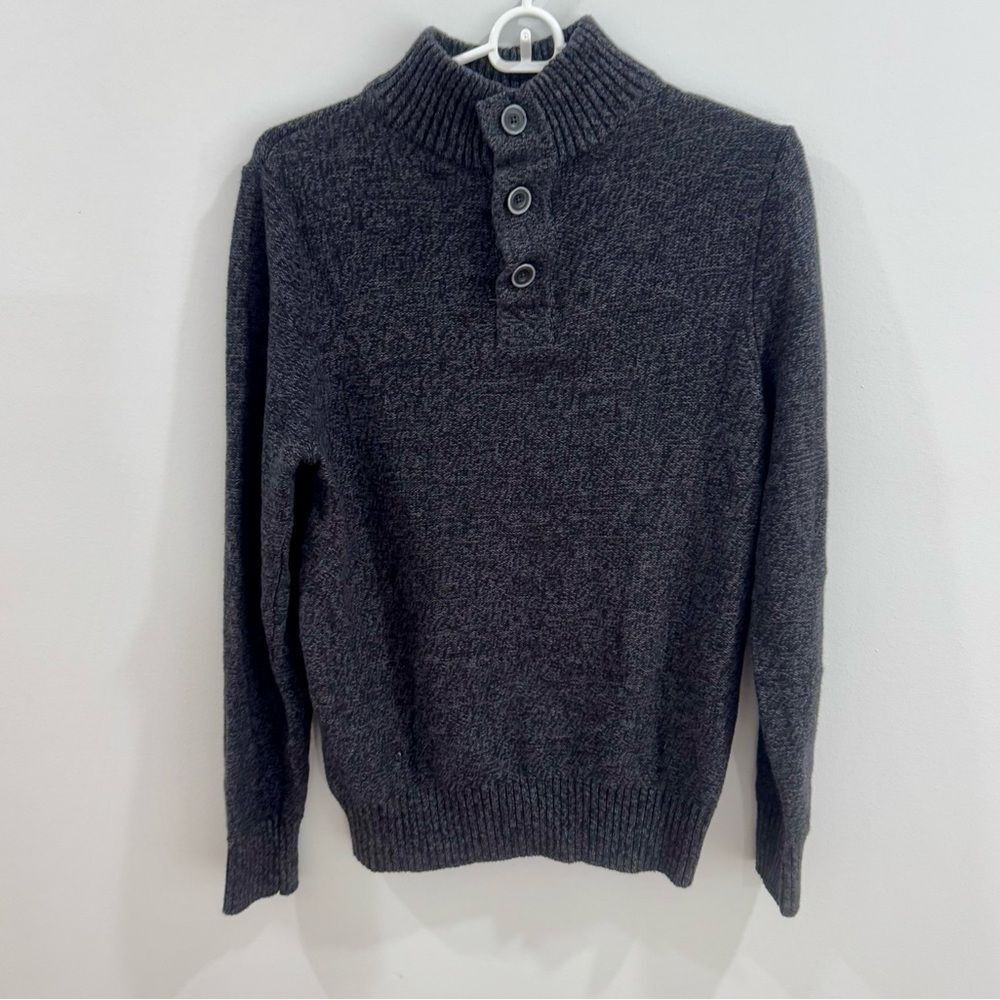 Urban Pipeline men’s heather gray 1/4 button cotton blend sweater size small